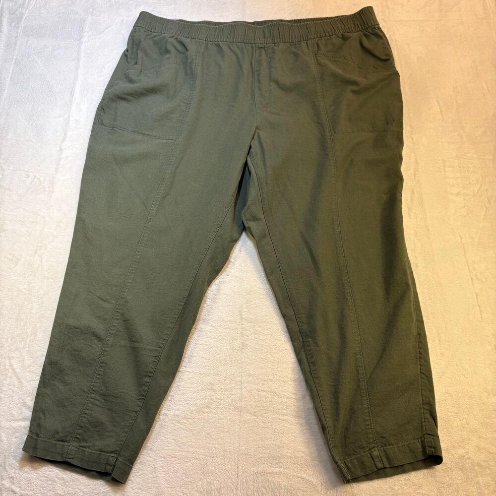 Old Navy 3X High Rise Straight Taper Pants Olive Green Pull On
